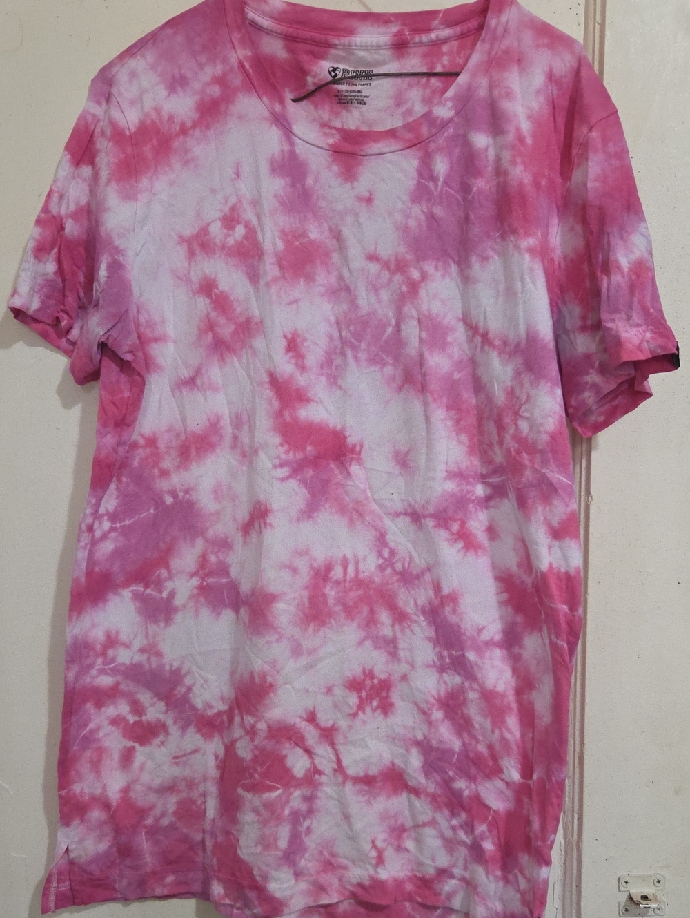 PINK Victoria's Secret Pink & White Tie-Dye Short Sleeve Tee